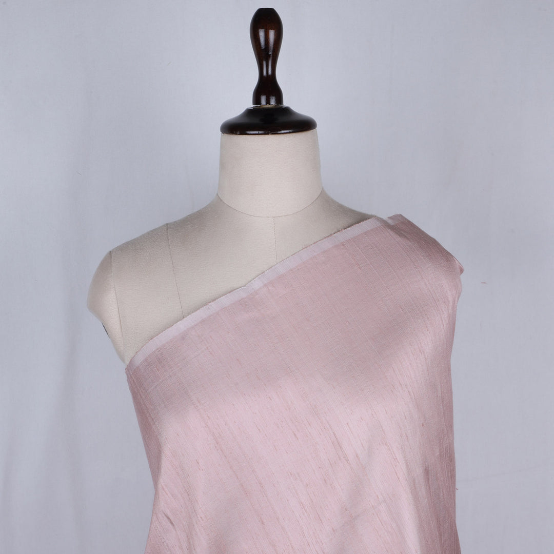 Pastel Rose Pink Color Plain Silk Fabric