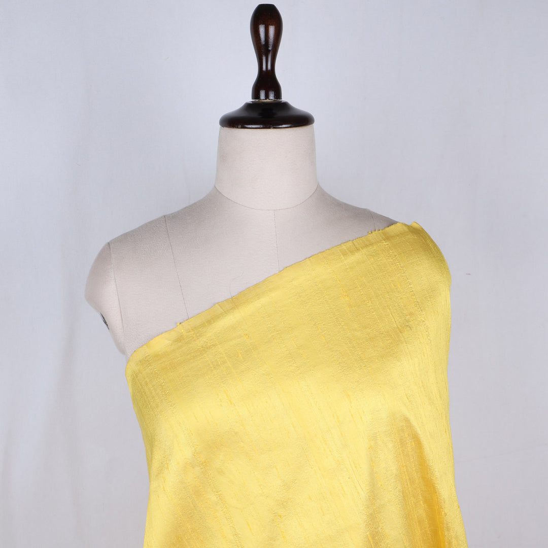Lemon Yellow Color Plain Silk Fabric