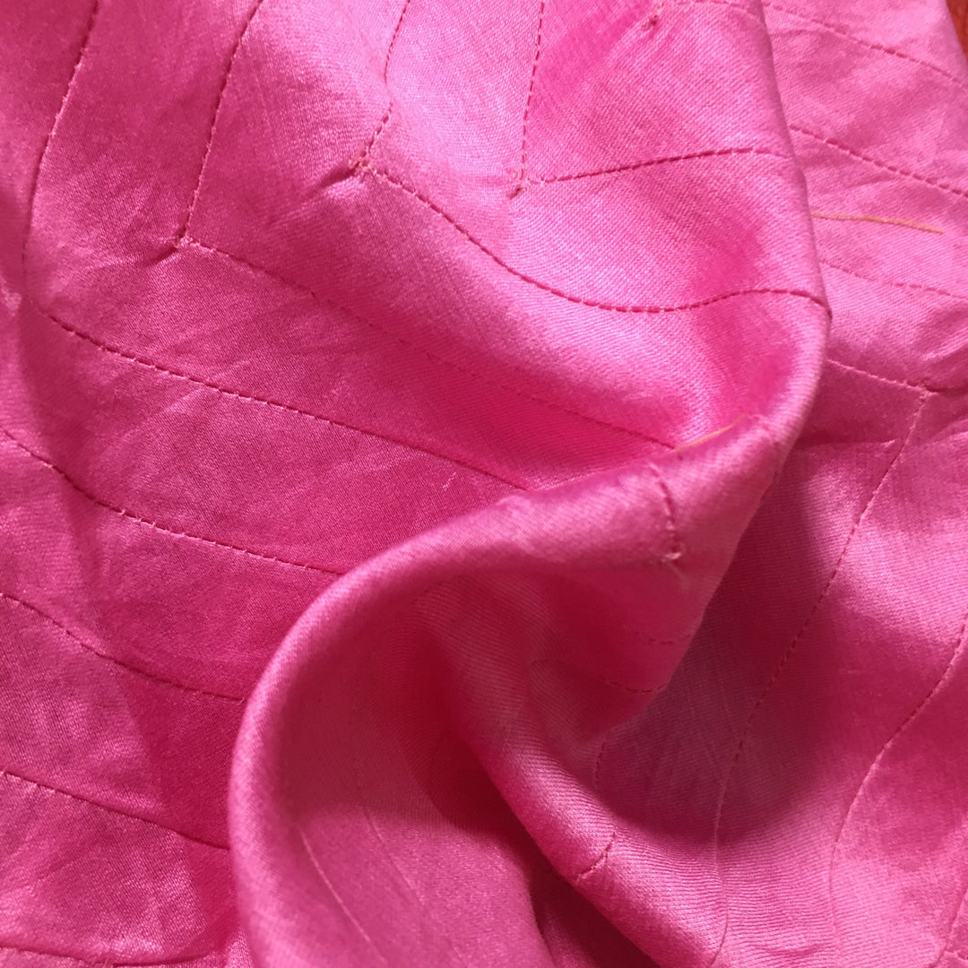 Rogue Pink Chanderi Embroidery Fabric