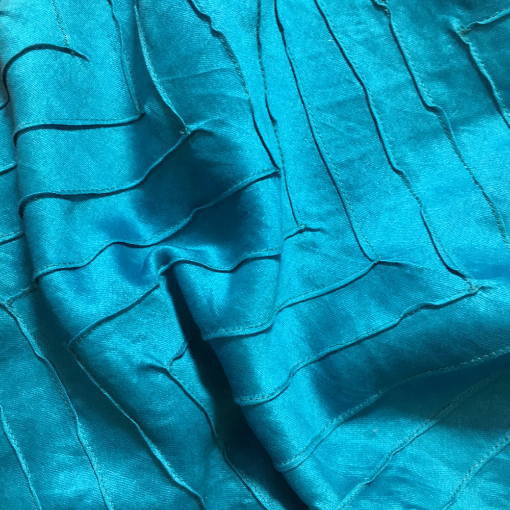 Cerulean Blue Chanderi Embroidery Fabric