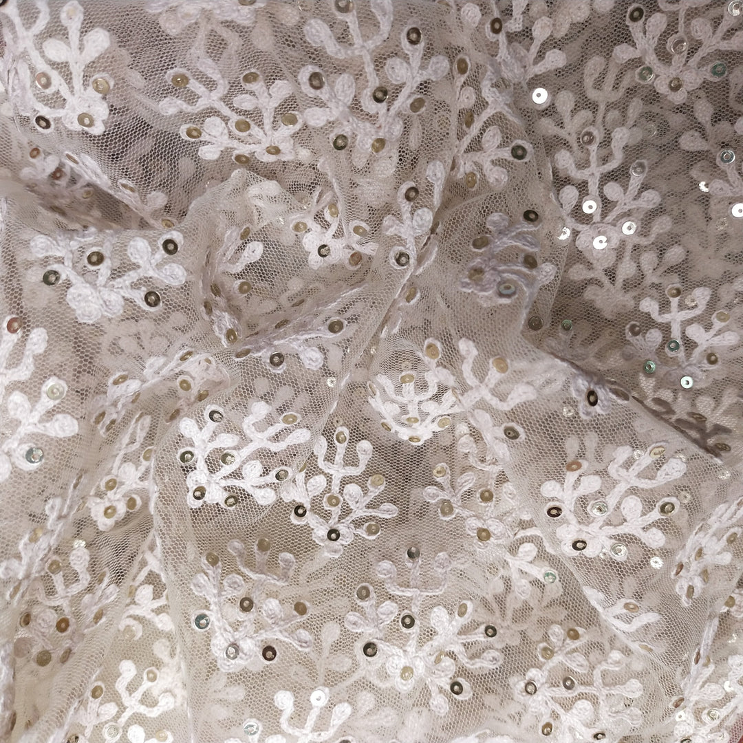 White Net Embroidery Fabric