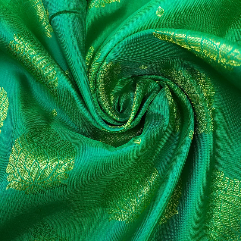 Parakeet Green Color Kanchi Silk Fabric