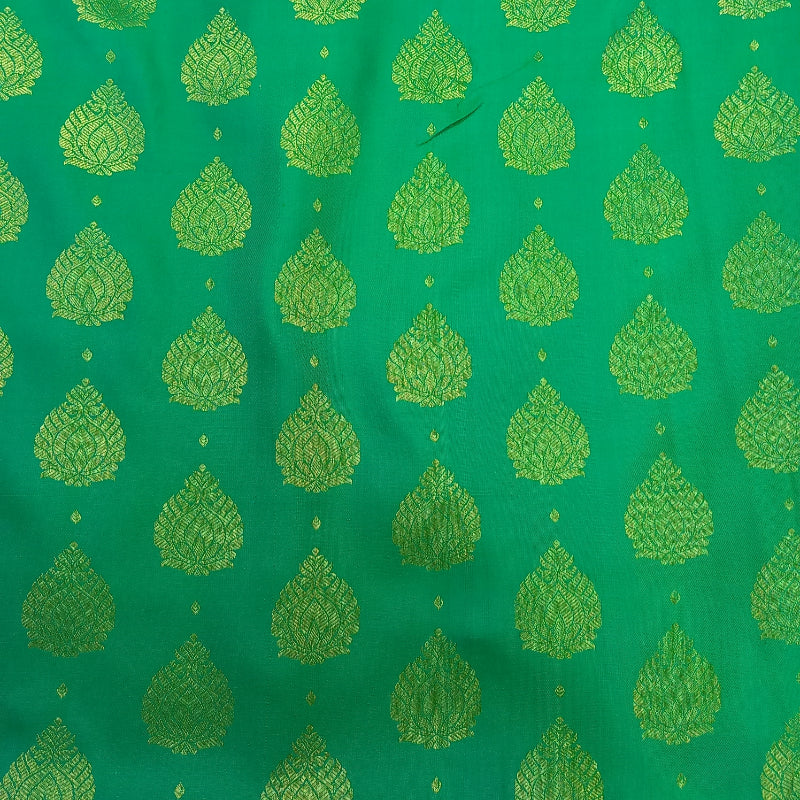 Parakeet Green Color Kanchi Silk Fabric