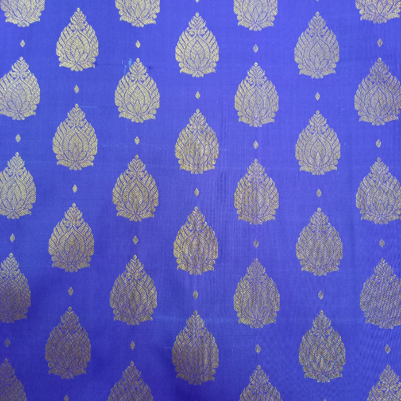 Royal Blue Color Kanchi Floral Buttas Fabric