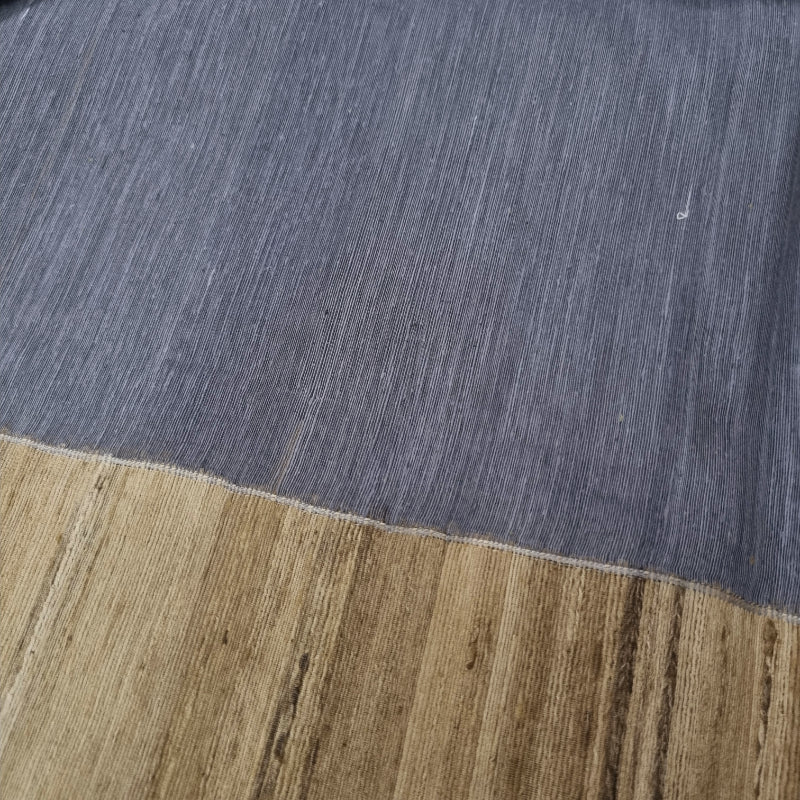 Lead Gray Color Plain Matka Silk Fabric With Jute Border