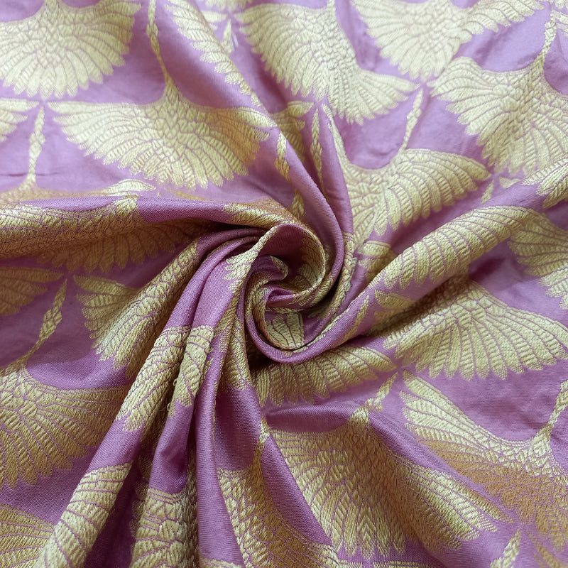 Mauve Color Banarasi Silk Fabric