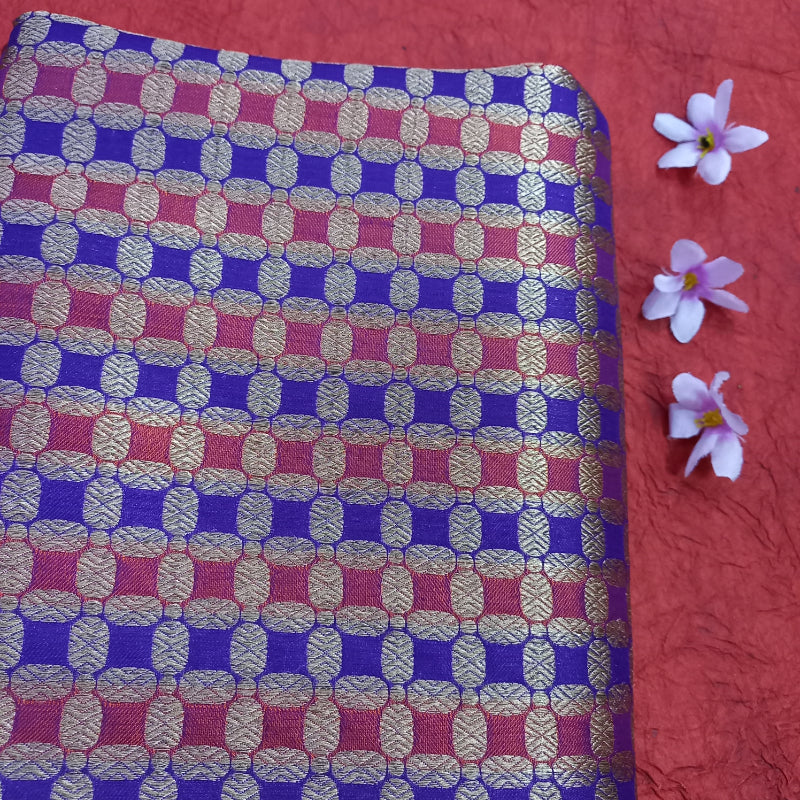 Multi-Color Brocade Banarasi Silk Fabric