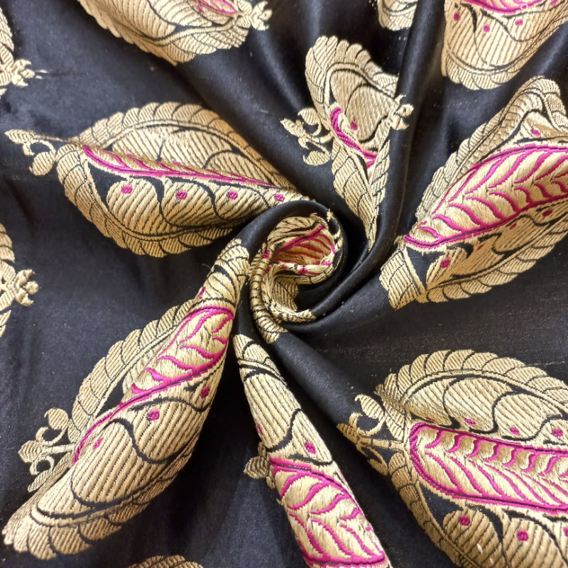 Deep Kajal Black Gajji Silk Fabric