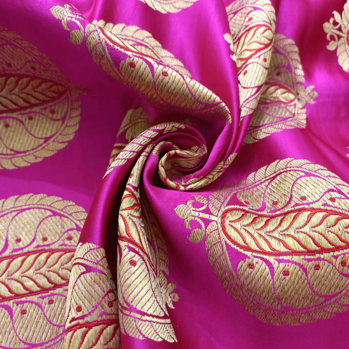 Bright Rani Pink Gajji Silk Fabric