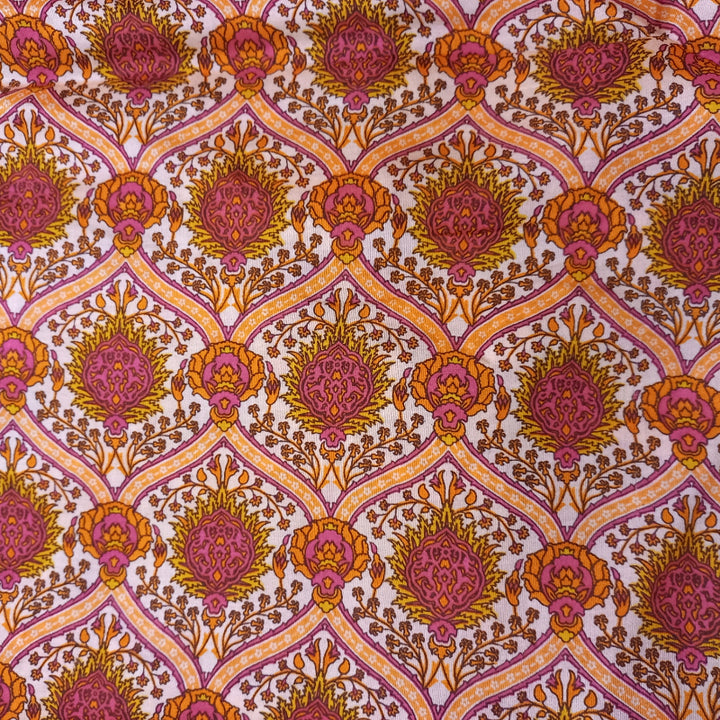 Multicolor Printed Cotton Satin Fabric
