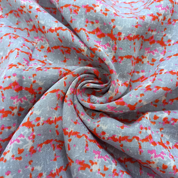 Multi-Color Abstract Printed Satin Cotton Fabric