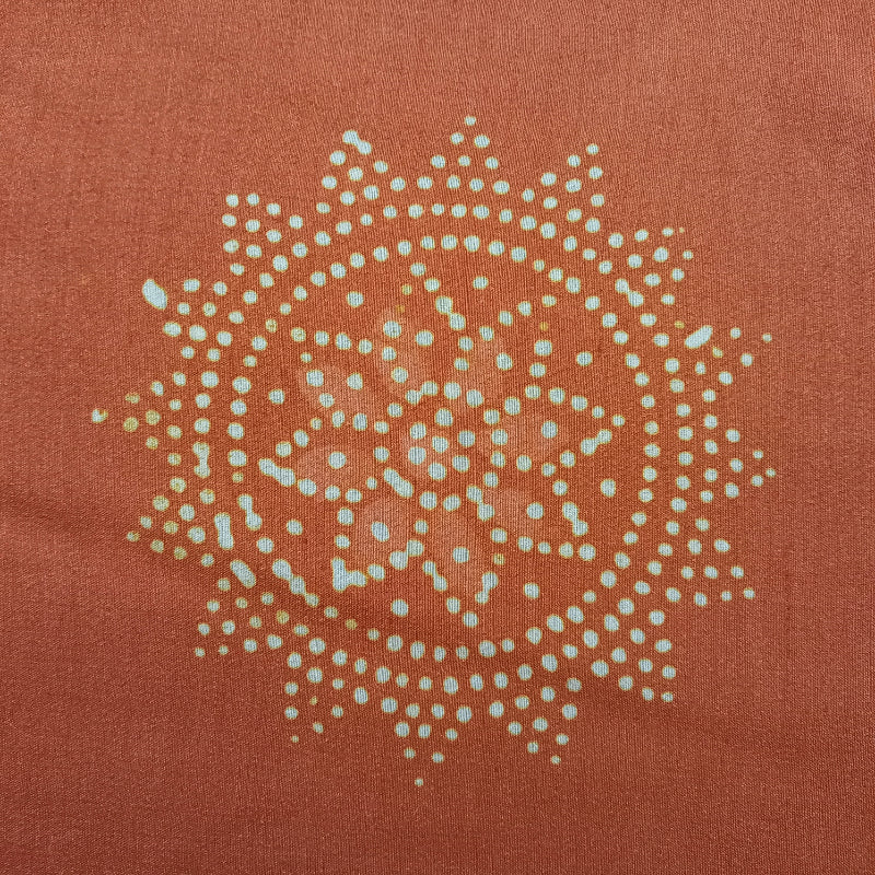 Peach Color Printed Tussar Silk Fabric