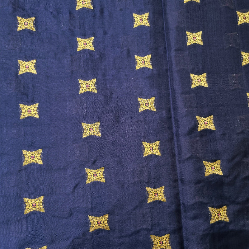 Navy Blue Neelam Katan Silk Fabric