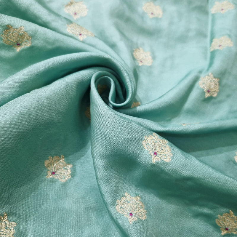 Pastel Blue Neelambhari Katan Silk Fabric