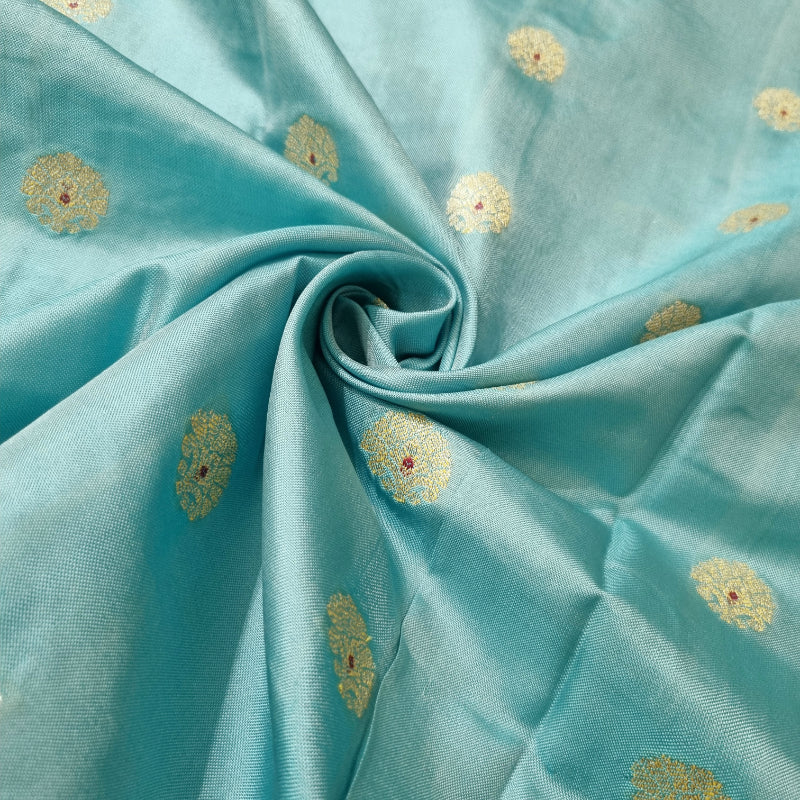 Pastel Blue Neelambari Katan Silk Fabric