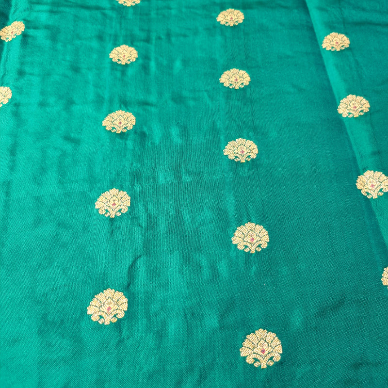 Krishna Green Katan Silk Fabric