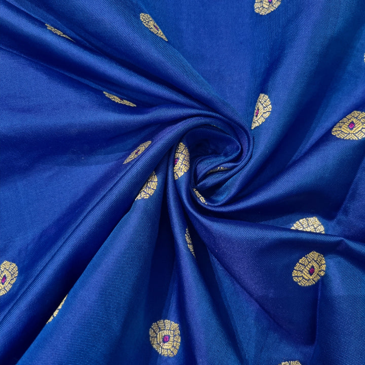 Royal Blue Neelam Katan Silk Fabric