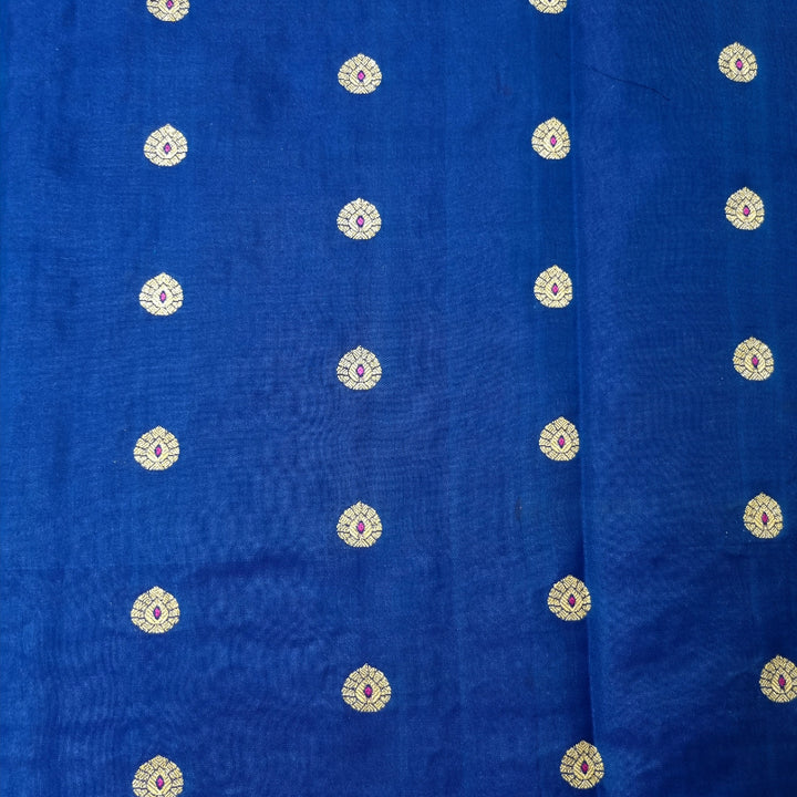 Royal Blue Neelam Katan Silk Fabric