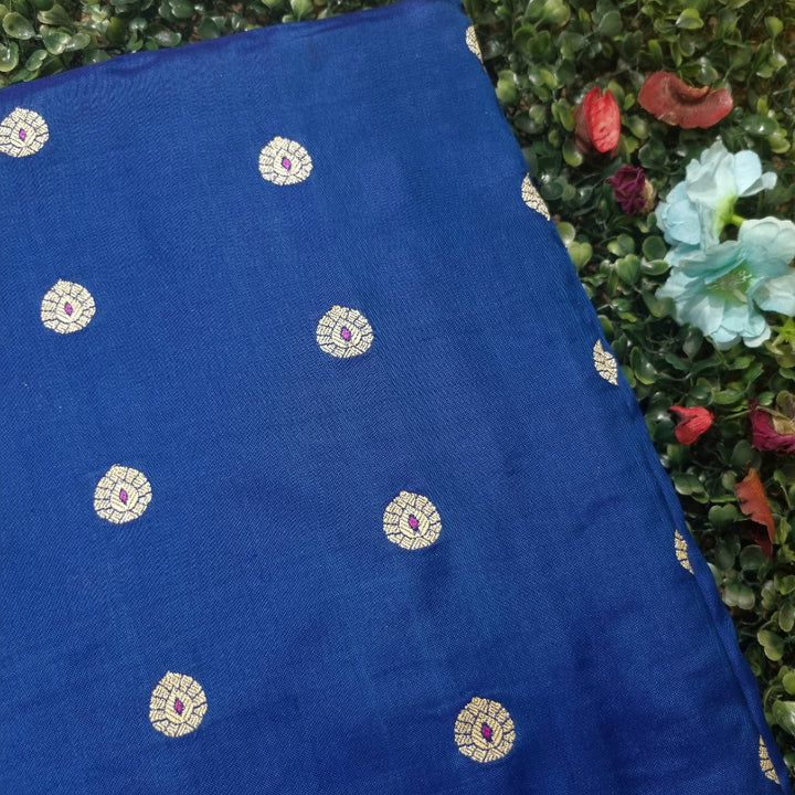 Royal Blue Neelam Katan Silk Fabric
