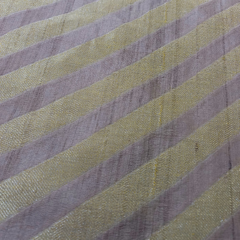 Dual Shade Tan Brown  Color With Golden Stripes Jamawar Fabric