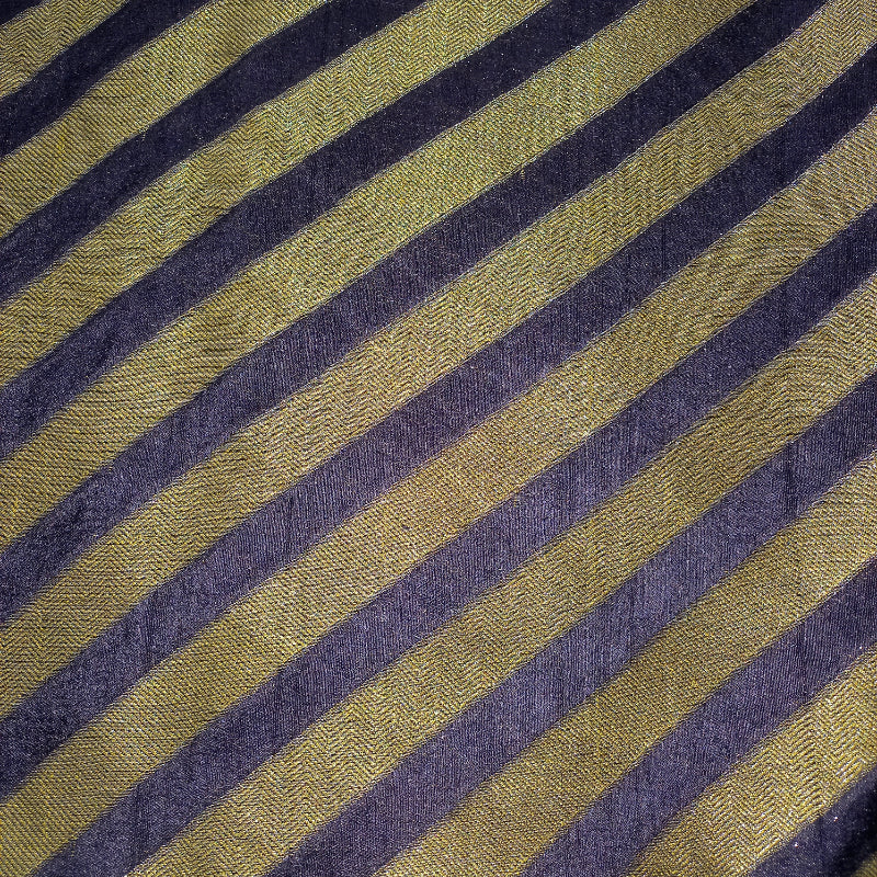 Deep Grey Color With Golden  Stripes Jamawar Fabric