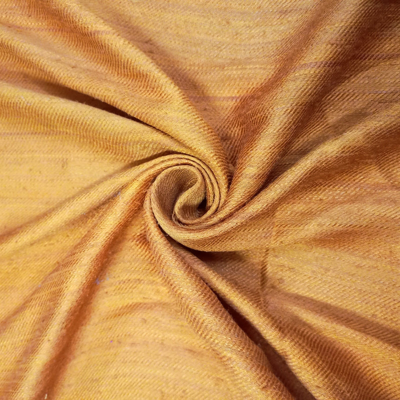 Caramel Brown Color Floral Plain Khewa silk Fabric