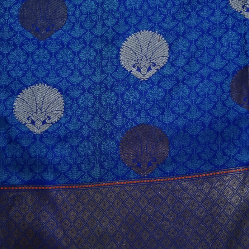 Blue Banarasi Silk Handloom Fabric