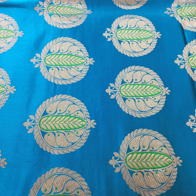 Krishna Blue Gajji Silk Fabric