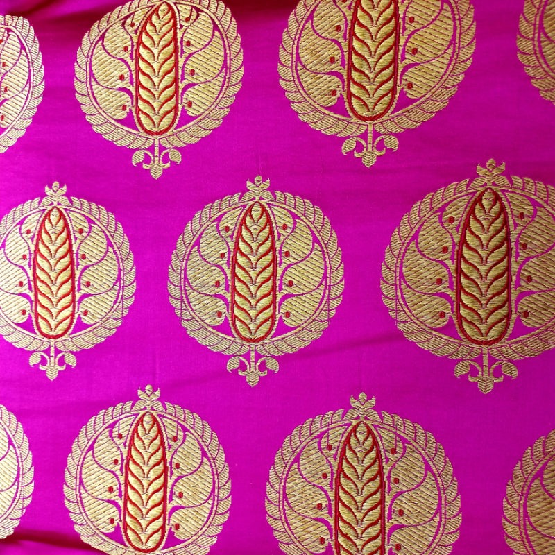 Bright Rani Pink Gajji Silk Fabric