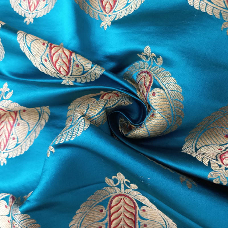 Neelambhari Sky Blue Gajji Silk Fabric