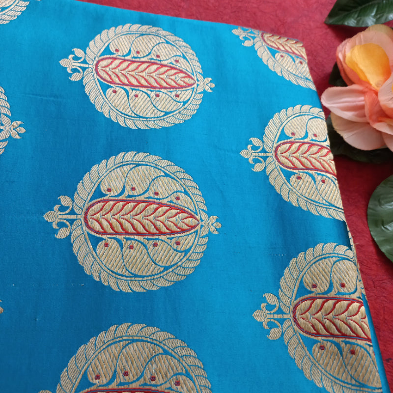 Neelambhari Sky Blue Gajji Silk Fabric