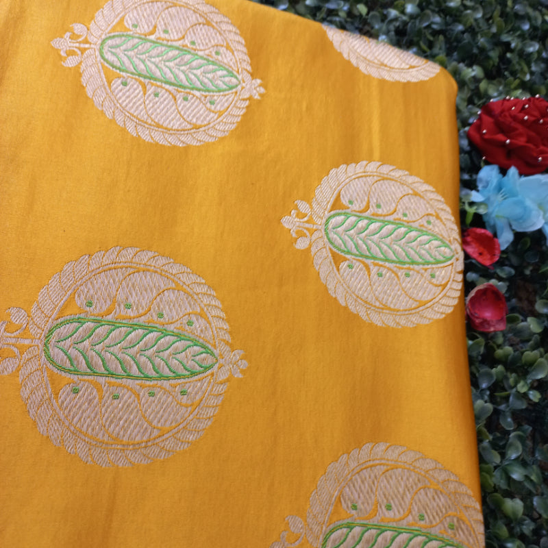 Turmeric Yellow Gajji Silk Fabric