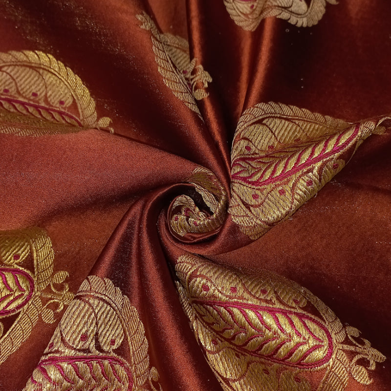 Ragi Copper Brown Gajji Silk Fabric