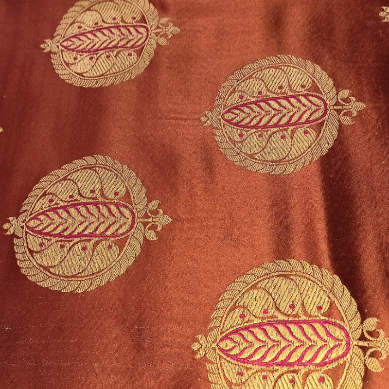 Ragi Copper Brown Gajji Silk Fabric