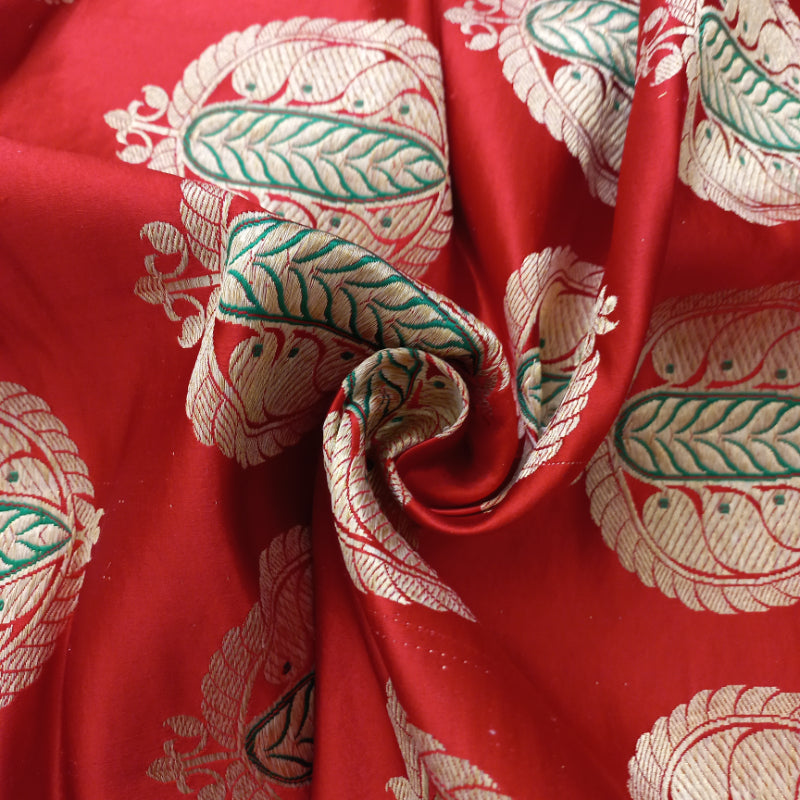 Kumkum Red Gajji Silk Fabric