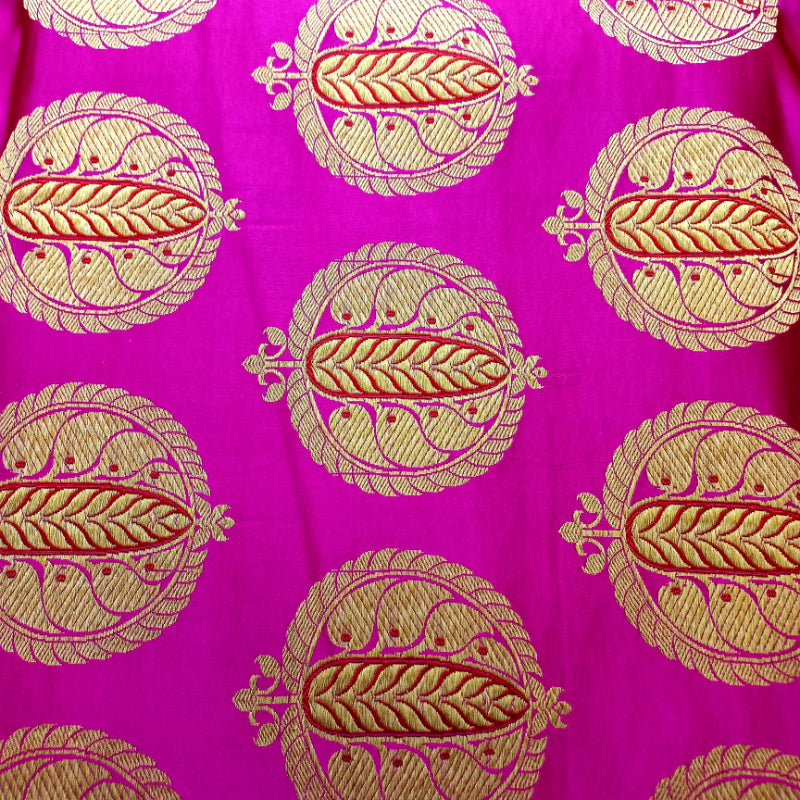 Bright Rani Pink Gajji Silk Fabric