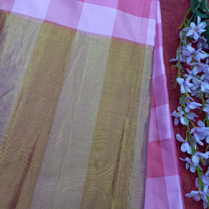Shades Of Pink Kanjivaram Pattu Fabric