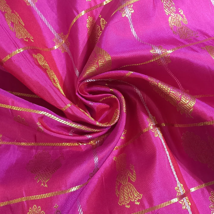 Gulabi Rani Pink Kanchi Pattu Fabric