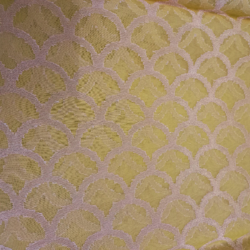 Lemon Yellow Colour Organza Handloom Fabric