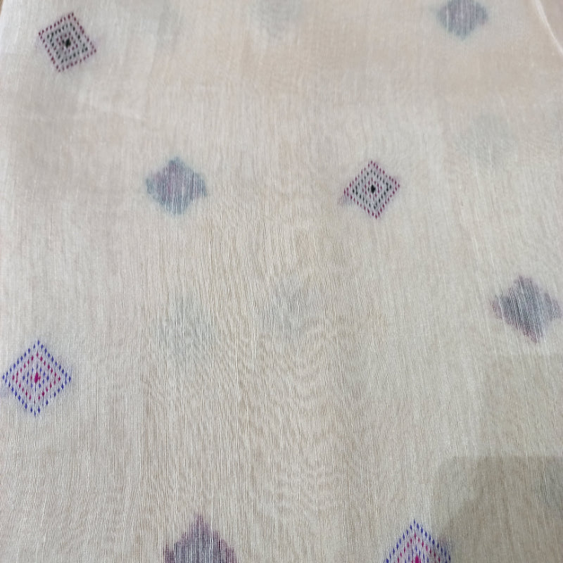 Off White Swetha Linen Silk Fabric