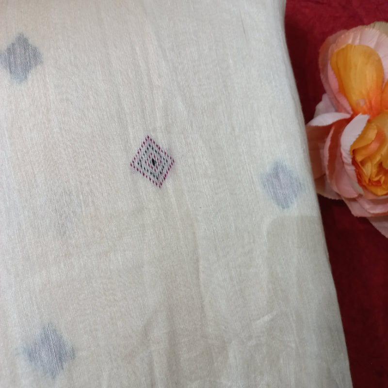 Off White Swetha Linen Silk Fabric