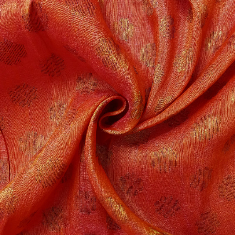 Kesari Bronze Orange Spun Tissue Fabric