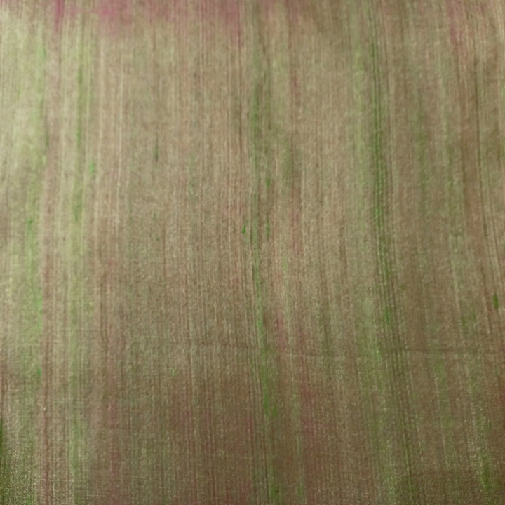 Coleus Sap Green And Purple Tussar Silk Fabric