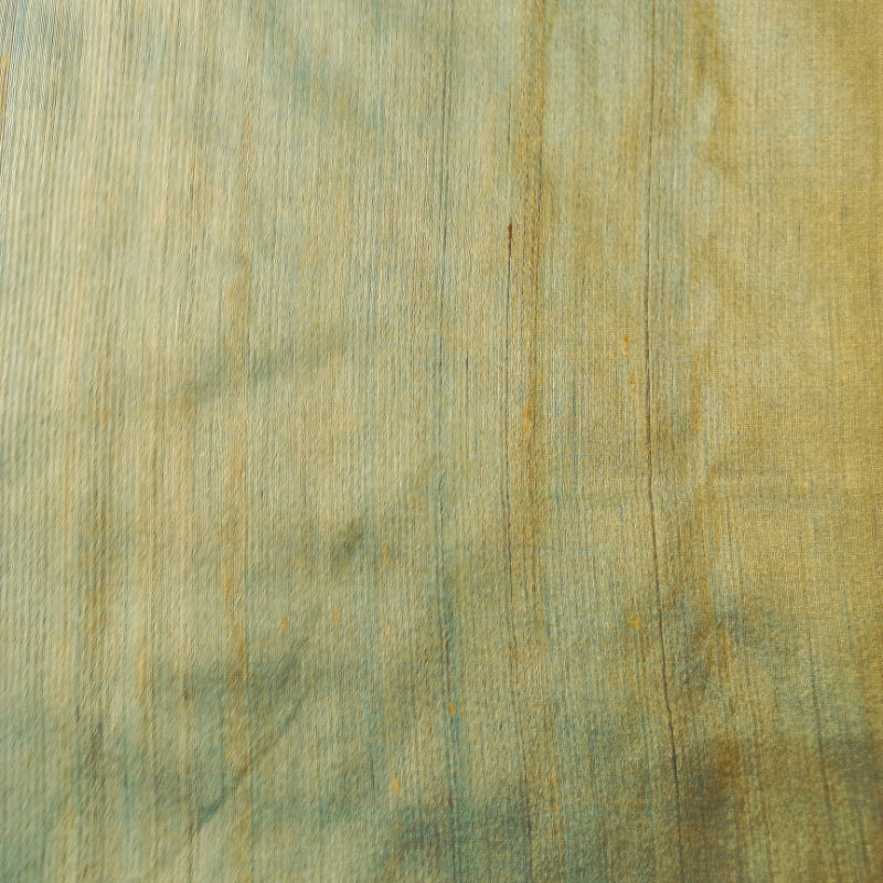 Gold And Blue Tussar Silk Fabric