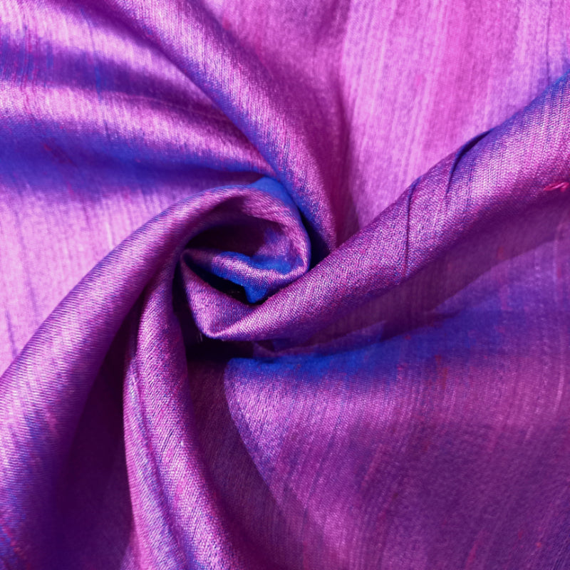 Karpulavalli Bright Metallic Lavender Tussar Silk Fabric