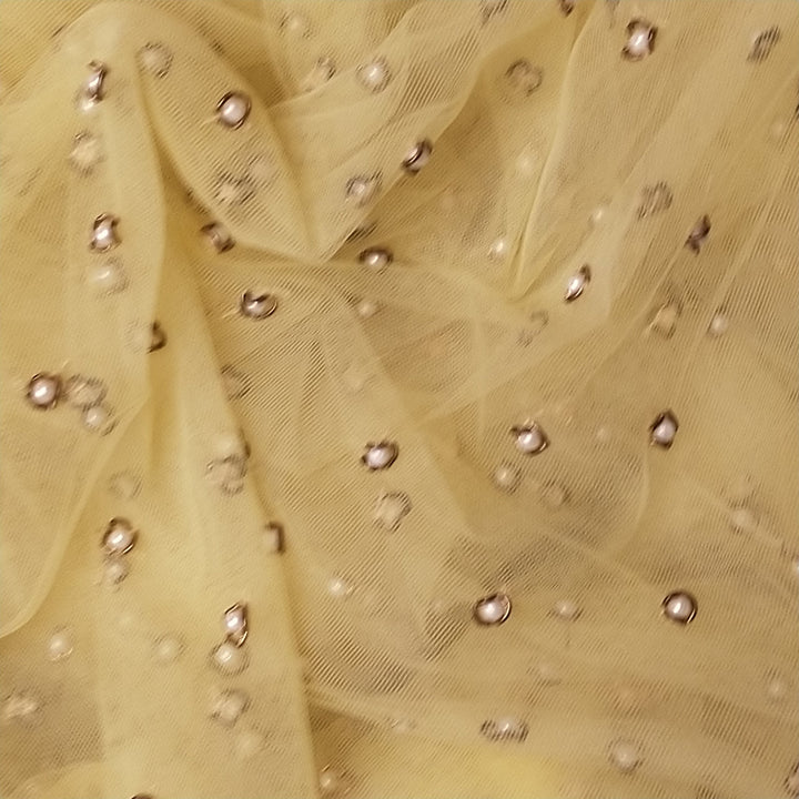 Mellow Yellow Net Embroidery Fabric
