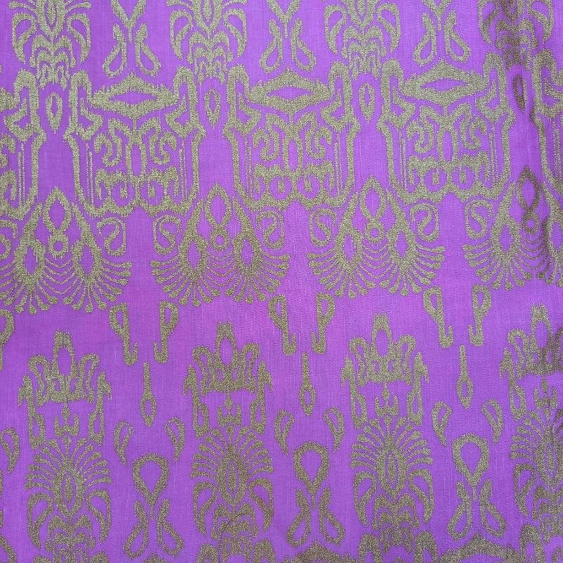 Lavender Color Printed Satin Silk Fabric