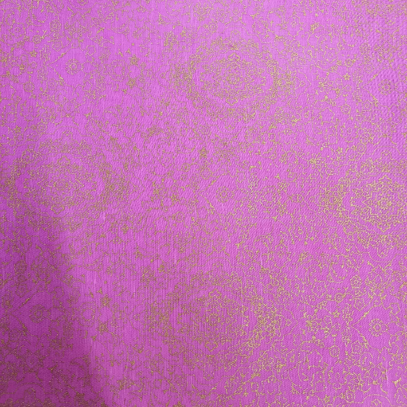 Lavender Color Printed Satin Silk Fabric