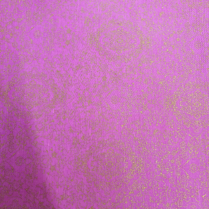 Lavender Color Printed Satin Silk Fabric