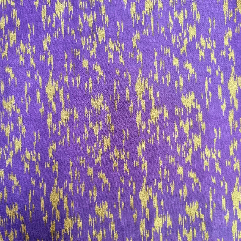 Lavender Color Printed Satin Silk Fabric